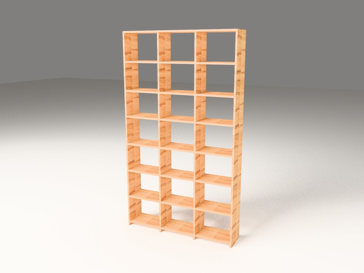Bücherwand Kernbuche hoch