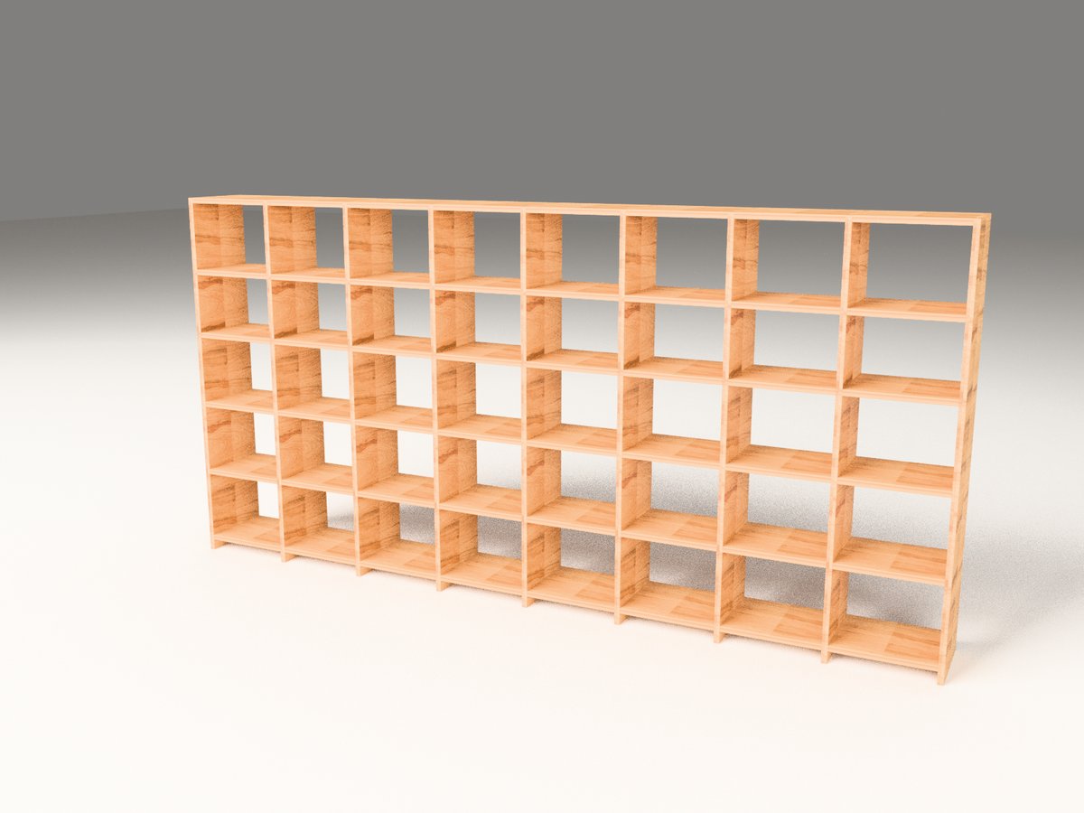 Wohnwand Kernbuche modular