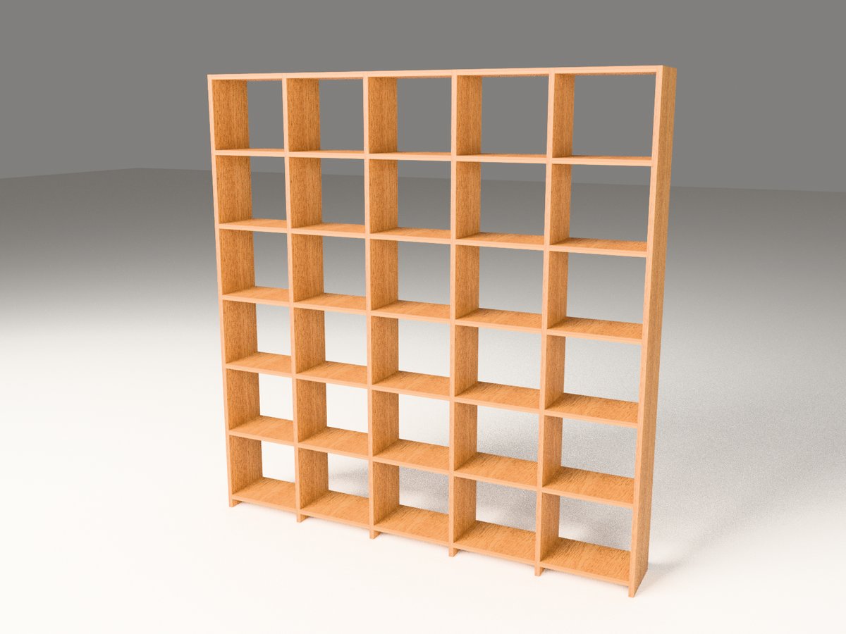 Bücherwand Eiche